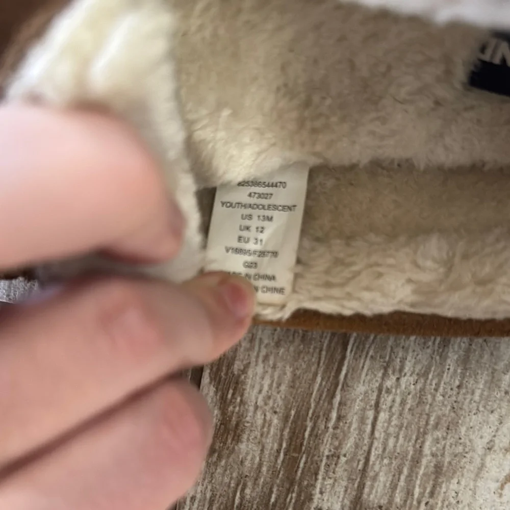 Lands End Brown Suede Moccasin Slippers